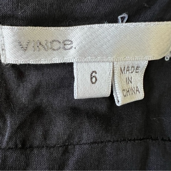 VINCE Smocked Black Sundress Lined Cotton Size 6 - Picture 7 of 7